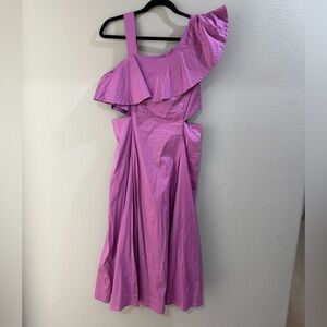 Veronica Beard One-Shoulder Lavender Dress